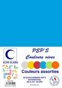 Pqt de 30 Sous-chemises 80 g 220 x 310 mm PEP'S Coloris Vifs Assorties ELVE