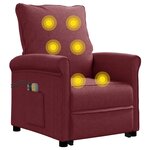 vidaXL Fauteuil de massage Rouge bordeaux Tissu