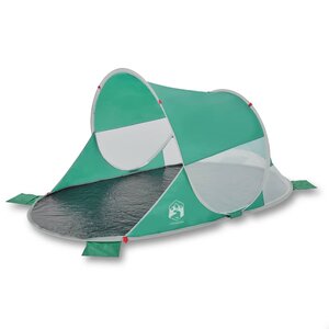 vidaXL Tente de plage 2 personnes vert d'eau escamotable imperméable