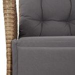 vidaXL Chaise inclinable de jardin et repose-pied mélange beige rotin