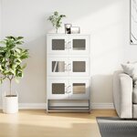vidaXL Buffet haut blanc 68x39x123 cm acier