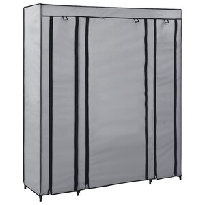 vidaXL Armoire avec compartiments et tiges Gris 150x45x176 cm Tissu