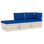 vidaXL Salon de jardin palette 3 Pièces avec coussins Épicéa imprégné