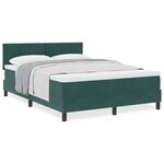 vidaXL Lit à ressorts avec matelas Vert foncé 140 x 190 cm tissu