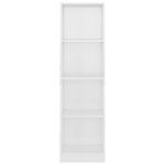 vidaXL Bibliothèque à 4 niveaux Blanc brillant Bois d’ingénierie