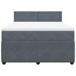 vidaXL Sommier à lattes de lit et matelas Gris foncé 140x190cm Velours