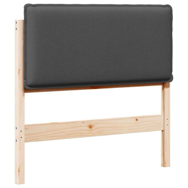 vidaXL Tête de lit capitonnée Gris Naturel et Foncé 90 cm Pin massif