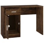 vidaXL Bureau avec tiroir et armoire Chêne fumé 100x40x73 cm