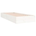 vidaXL Cadre de lit Blanc Bois massif 75x190 cm Petit simple