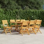 vidaXL Chaises de jardin pliantes 8 Pièces 47x62x90 cm bois massif teck