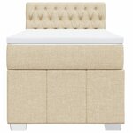 vidaXL Sommier à lattes de lit avec matelas Crème 80x200 cm Tissu