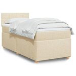 vidaXL Sommier à lattes de lit avec matelas Crème 100x200 cm Tissu