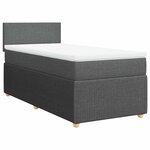 vidaXL Sommier à lattes de lit avec matelas Gris foncé 90x200 cm Tissu