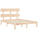vidaXL Cadre de lit avec tête de lit 120x200 cm bois massif