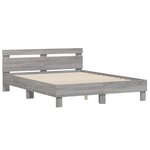 vidaXL Cadre de lit avec tête de lit et LED sonoma gris 150x200 cm