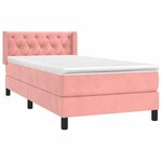 vidaXL Sommier à lattes de lit et matelas Rose 80x200 cm Velours