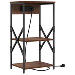 vidaXL Cabinet de chevet avec étagère Chêne marron 41 x 31 x 76 cm