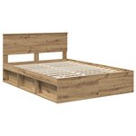 vidaXL Cadre de lit Chêne artisan 135 x 190 cm Pin massif