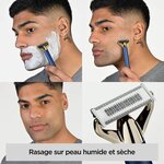Tondeuse à barbe et rasoir X-Blade Super-X Metal 4 sabots - or & bleu marine