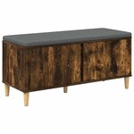 vidaXL Banc d'entrée avec coussin Chêne fumé 100 x 38 x 46 cm