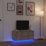 vidaXL Meuble TV avec lumières LED chêne sonoma 100x41x50 cm