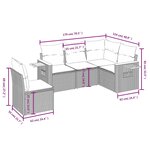 vidaXL Salon de jardin 5 Pièces avec coussins gris résine tressée