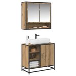 vidaXL Ensemble de mobilier de salle de bain 2 Pièces Chêne artisanal