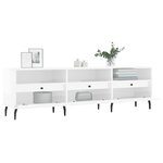 vidaXL Meuble TV blanc brillant 150x30x44 5 cm bois d'ingénierie
