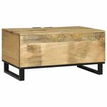 vidaXL Table basse Marron et Noir 80 x 50 x 40 cm Bois d'acacia massif