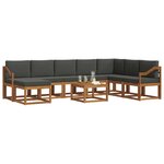 vidaXL Ensemble de canapés d'extérieur 9 Pièces Naturel et Anthracite