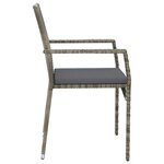 vidaXL Chaises de jardin avec coussins lot de 2 Résine tressée Gris