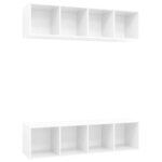 vidaXL Meubles TV muraux 2 Pièces Blanc brillant Bois d'ingénierie