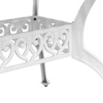 vidaXL Table de jardin blanc 150x90x72 cm aluminium coulé