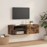 vidaXL Meuble TV Chêne fumé 100.5 x 39 x 30 cm Bois d'ingénierie