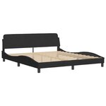 vidaXL Lit avec matelas Dover noir 180x200 cm velours