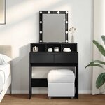 vidaXL Coiffeuse avec LED noir 80x41x144 5 cm