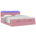 vidaXL Cadre de lit ottoman avec matelas rose 200x200 cm velours