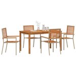 vidaXL Ensemble de salle à manger pour jardin 5 Pièces Beige