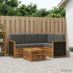 vidaXL Ensemble de canapés d'extérieur 5 pc Naturel et Anthracite