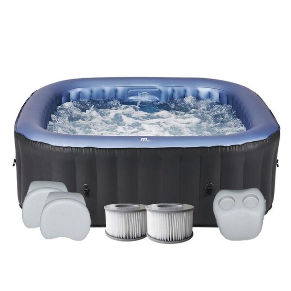 Spa gonflable carré 6pers tekapo gris pvc armé 185x68cm