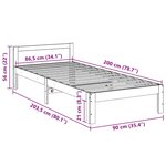 vidaXL Cadre de lit sans matelas blanc 90x200 cm bois de pin massif