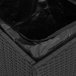 vidaXL Boîte à coussins avec stockage Noir 50 x 50 x 50 cm polyrotin