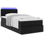 vidaXL Cadre de lit ottoman avec matelas noir 80x200 cm similicuir