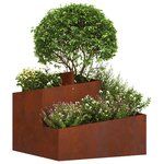 vidaXL Cache-pot de jardin Marron 60 x 60 x 50 cm Acier patiné