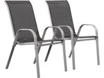 Fauteuil jardin Textilène "Cordoba" - Phoenix - Gris foncé/Argenté - Lot de 2