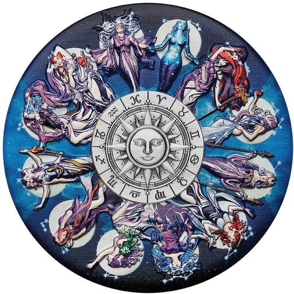Pièce de monnaie en Argent 5 Dollars g 155.5 (5 oz) Millésime 2025 ZODIAC SIGNS AND GODDESSES