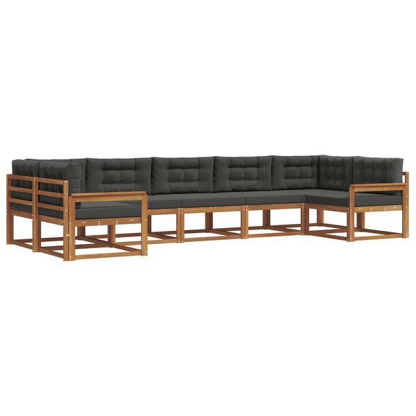 vidaXL Ensemble de canapés d'extérieur 7 pc Naturel et Anthracite