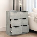 vidaXL Buffets 2 Pièces Gris béton 30x30x70 cm Bois d'ingénierie