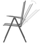 vidaXL Ensemble de chaises de jardin inclinables 3 Pièces anthracite
