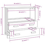 vidaXL Buffet HAMAR Blanc 85x35x80 cm Bois massif de pin